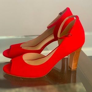 Johnston & Murphy Red Suede Heels